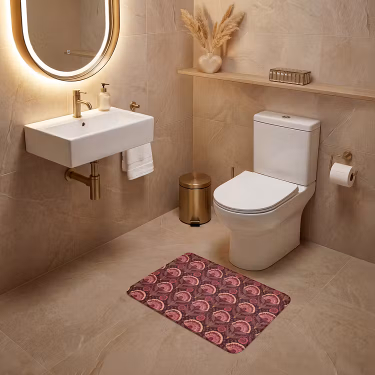 WC Mat - Antiek - Bloemen - Kleurrijk — 4