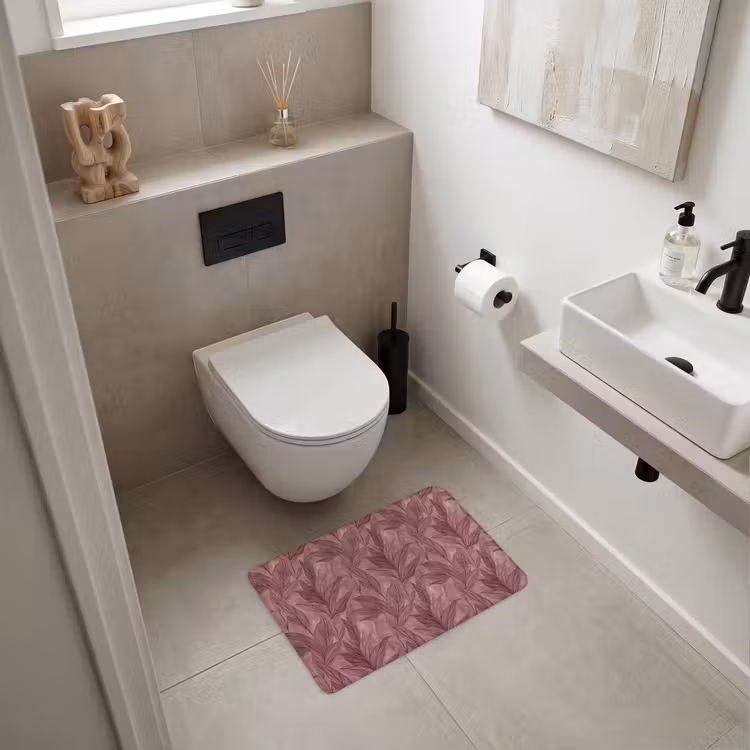 WC Mat - Bladeren - Patroon - Paars — 6