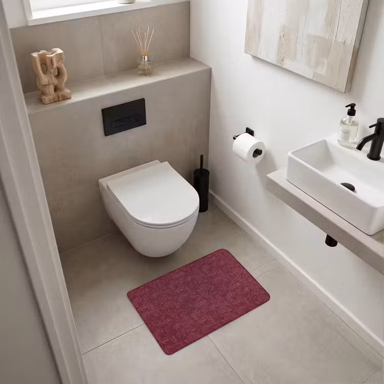WC Mat - Bladeren - Patroon - Paars — 6