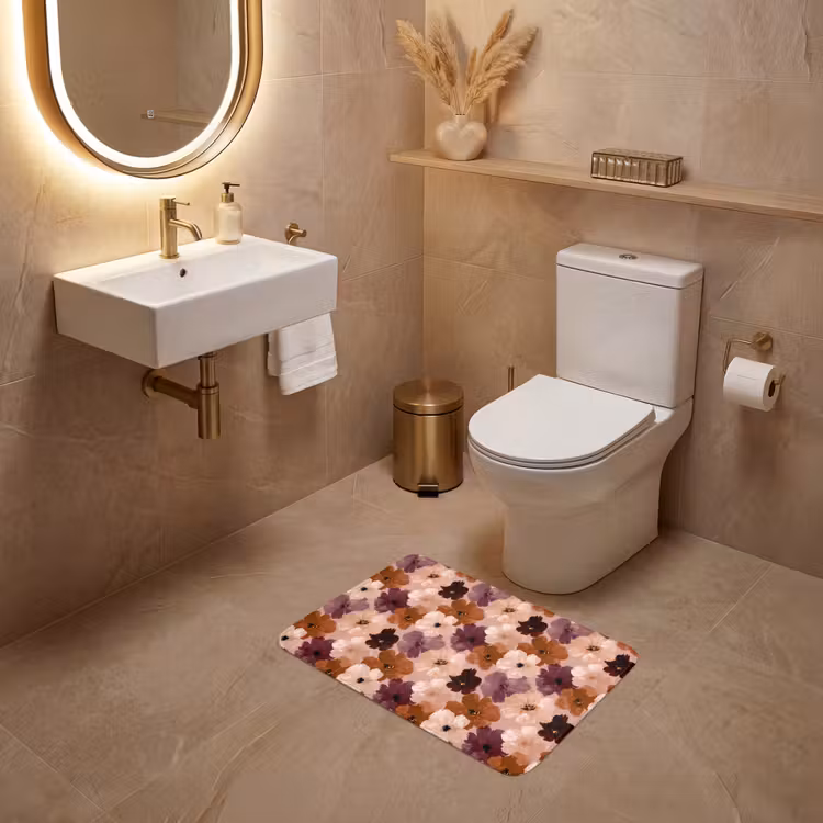 WC Mat - Bloemen - Abstract - Aardetinten — 4