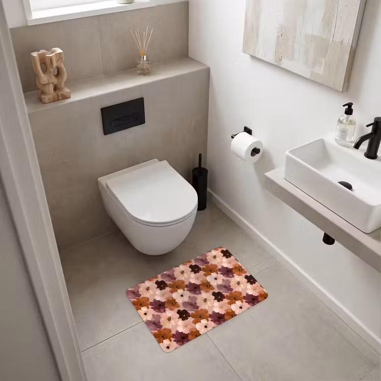 WC Mat - Bloemen - Abstract - Aardetinten — 6