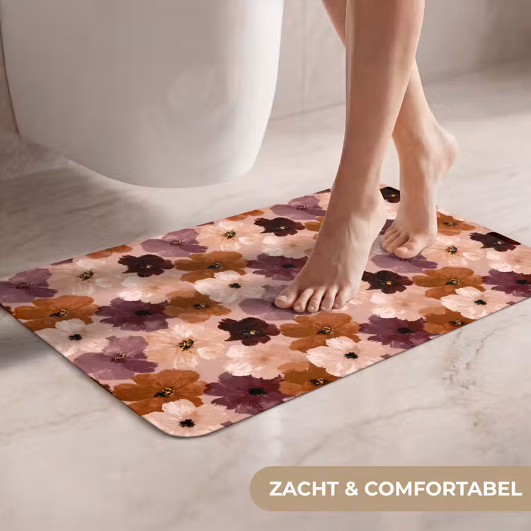WC Mat - Bloemen - Abstract - Aardetinten — 7