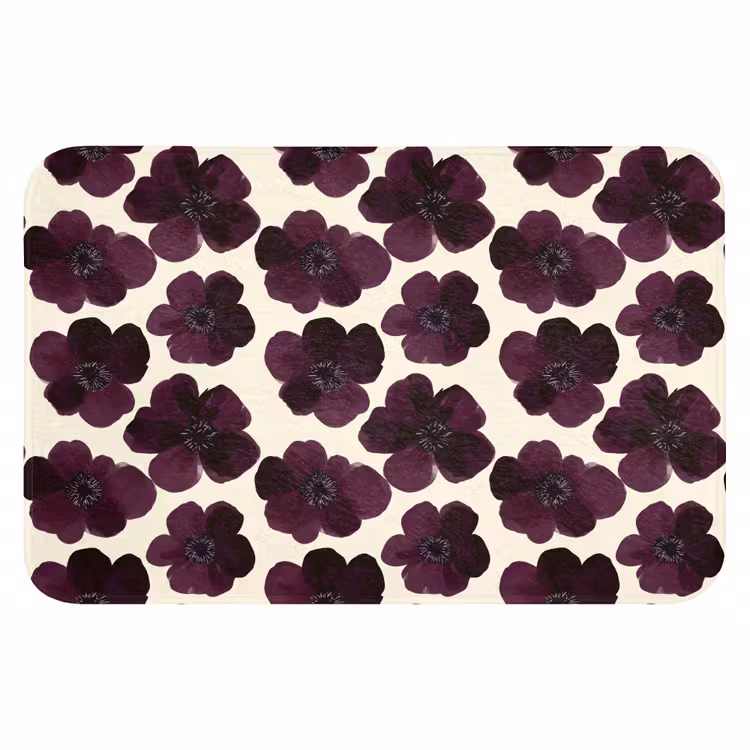 WC Mat - Bloemen - Aquarel - Paars — 1