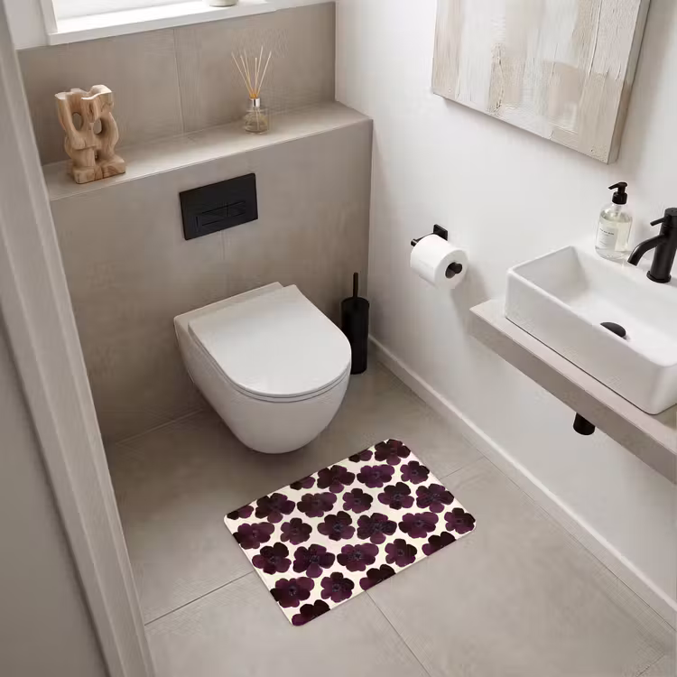 WC Mat - Bloemen - Aquarel - Paars — 6