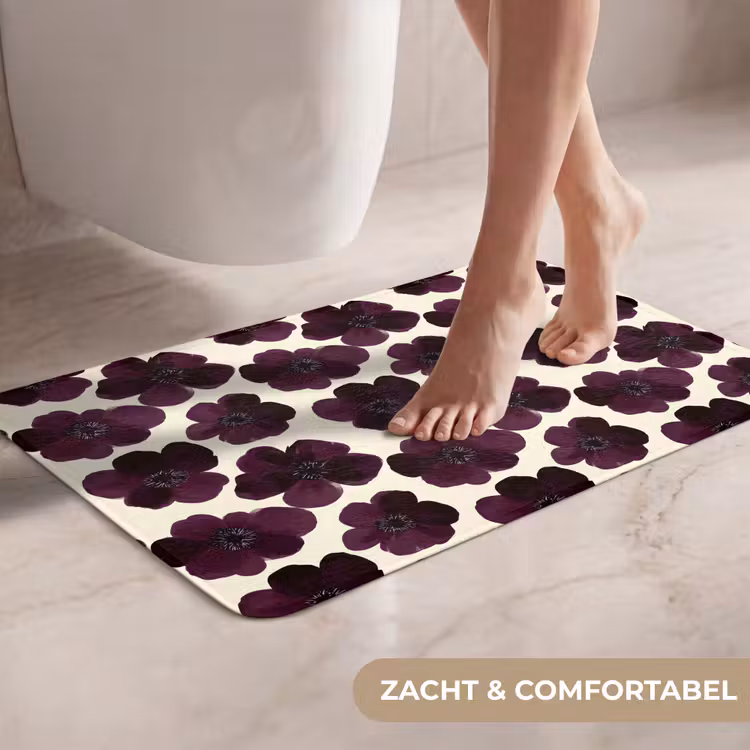 WC Mat - Bloemen - Aquarel - Paars — 7