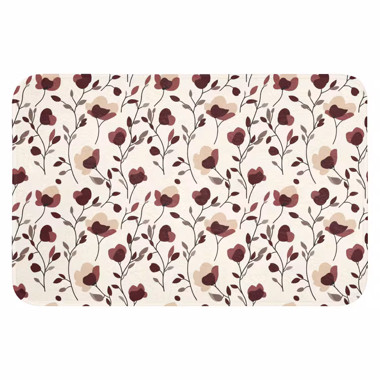 WC Mat - Bloemen - Botanisch - Bordeaux — 1