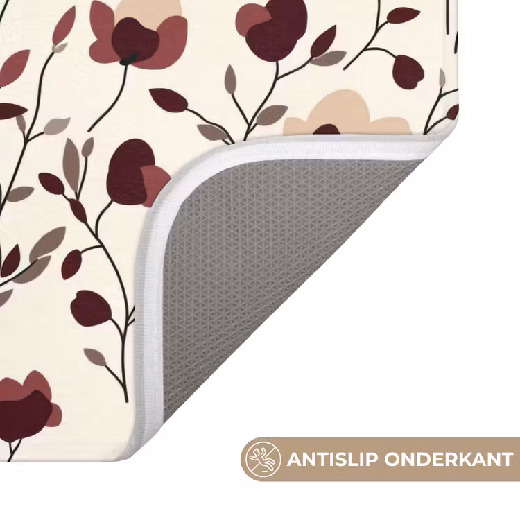 WC Mat - Bloemen - Botanisch - Bordeaux — 3