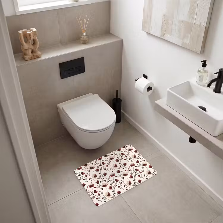 WC Mat - Bloemen - Botanisch - Bordeaux — 6