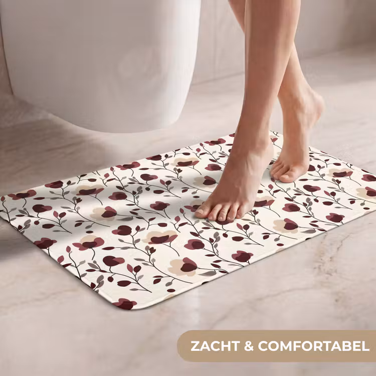WC Mat - Bloemen - Botanisch - Bordeaux — 7