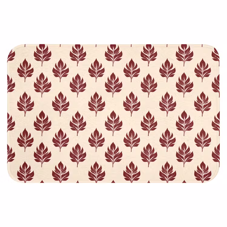 WC Mat - Botanisch - Patroon - Bordeaux — 1