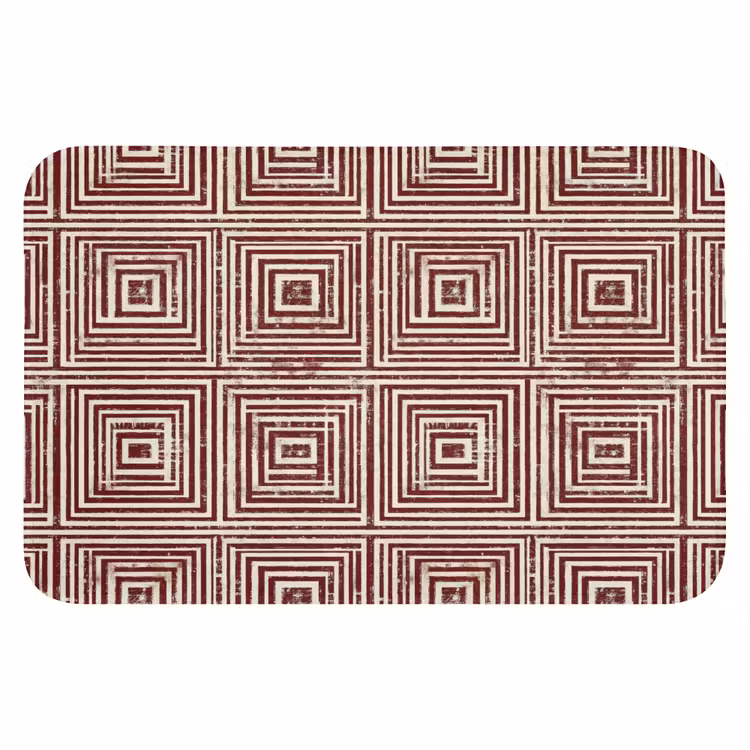 WC Mat - Geometrisch - Patroon - Rood — 1