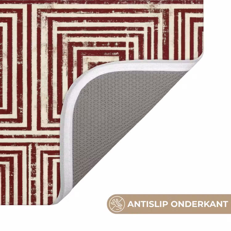 WC Mat - Geometrisch - Patroon - Rood — 3