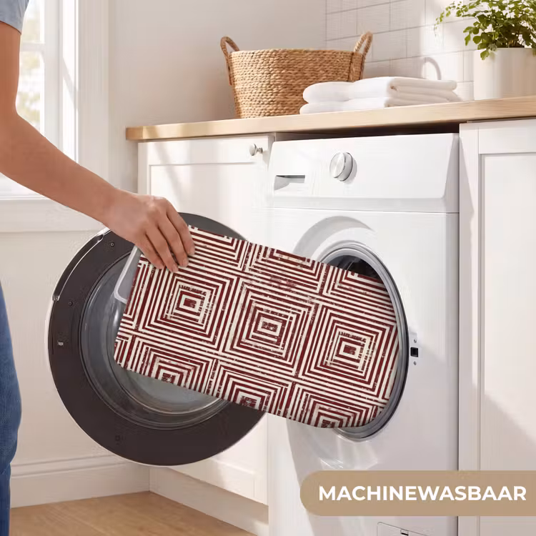 WC Mat - Geometrisch - Patroon - Rood — 5