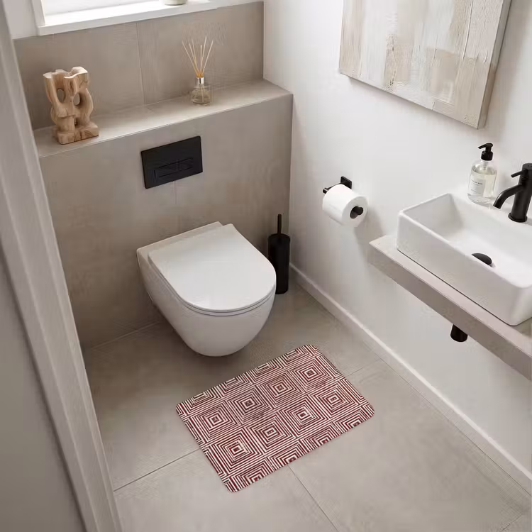 WC Mat - Geometrisch - Patroon - Rood — 6