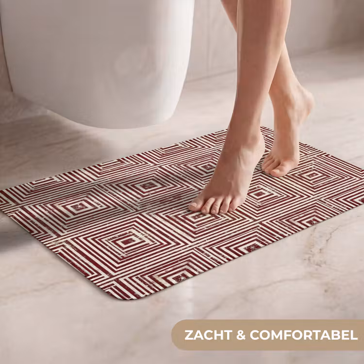 WC Mat - Geometrisch - Patroon - Rood — 7