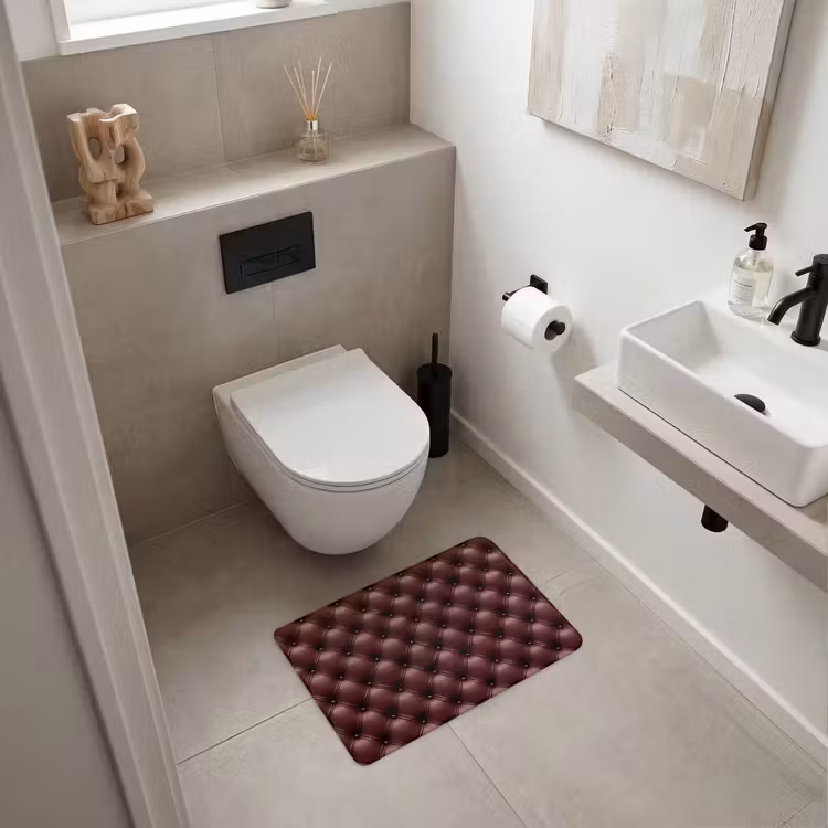 WC Mat - Leer - Patroon - Bordeaux — 6