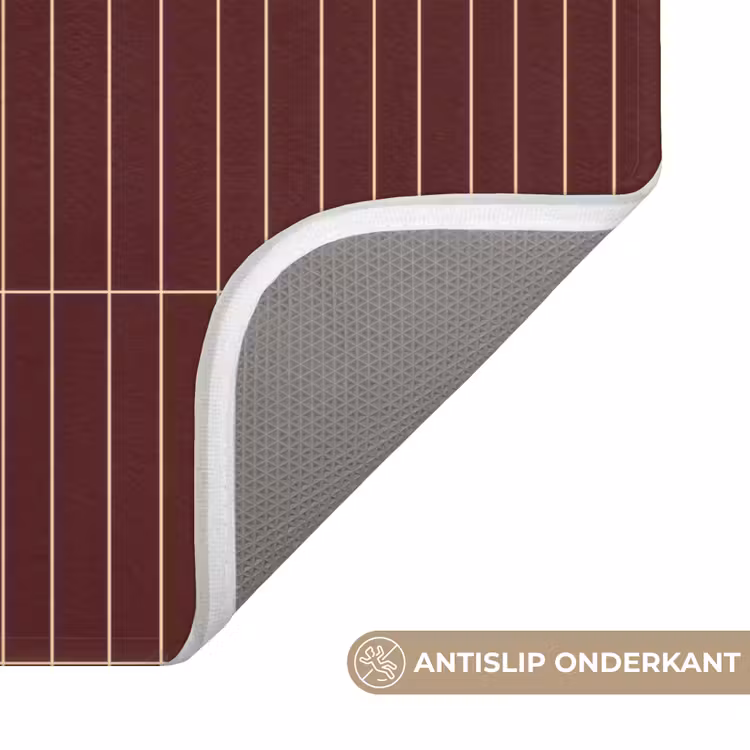 WC Mat - Lijnen - Patroon - Bordeaux — 3