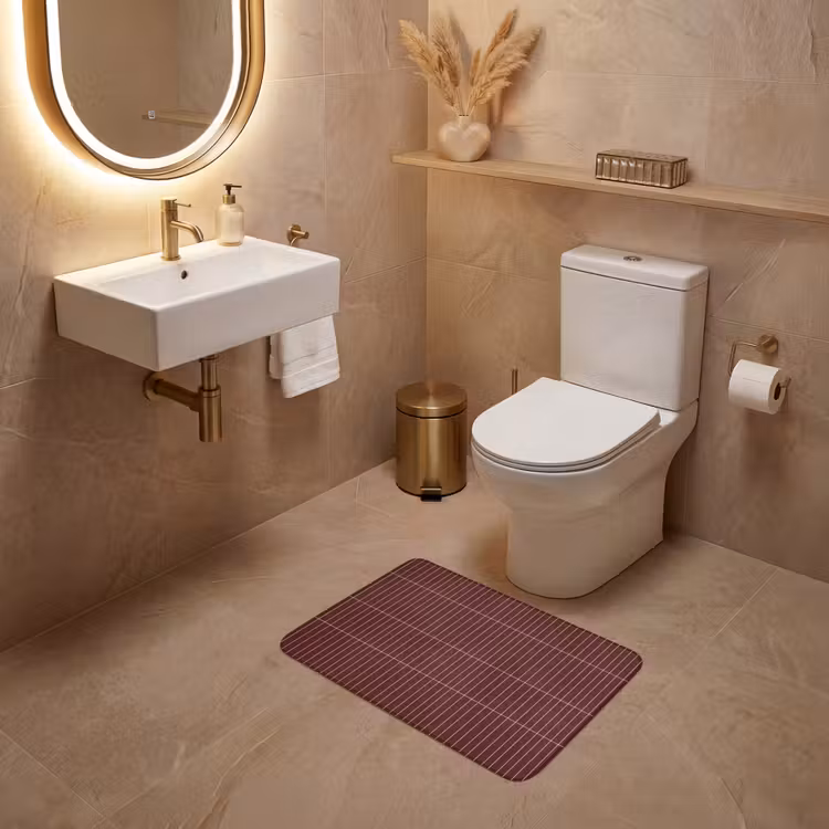 WC Mat - Lijnen - Patroon - Bordeaux — 4