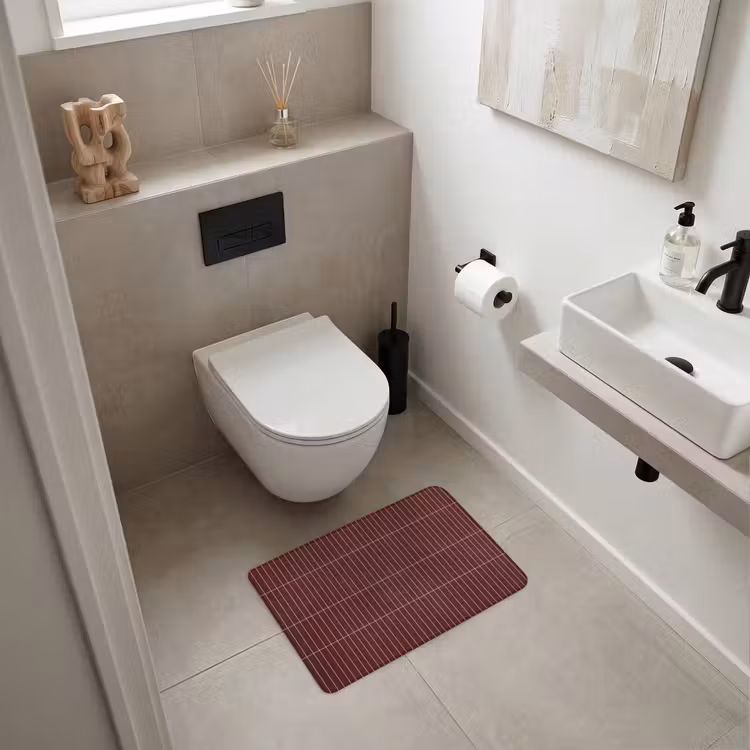 WC Mat - Lijnen - Patroon - Bordeaux — 6