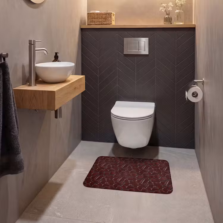 WC Mat - Mozaïek - Tegel - Bordeauxrood — 2