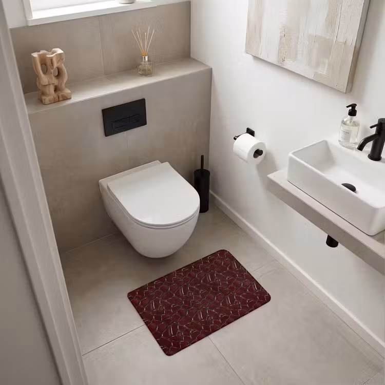 WC Mat - Mozaïek - Tegel - Bordeauxrood — 6