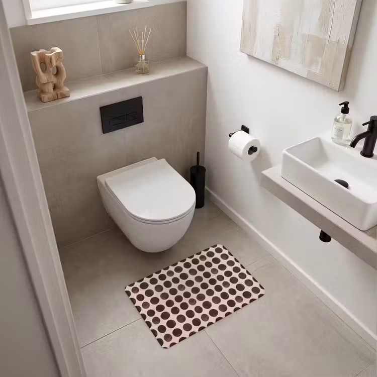 WC Mat - Stippen - Patroon - Bruin — 6