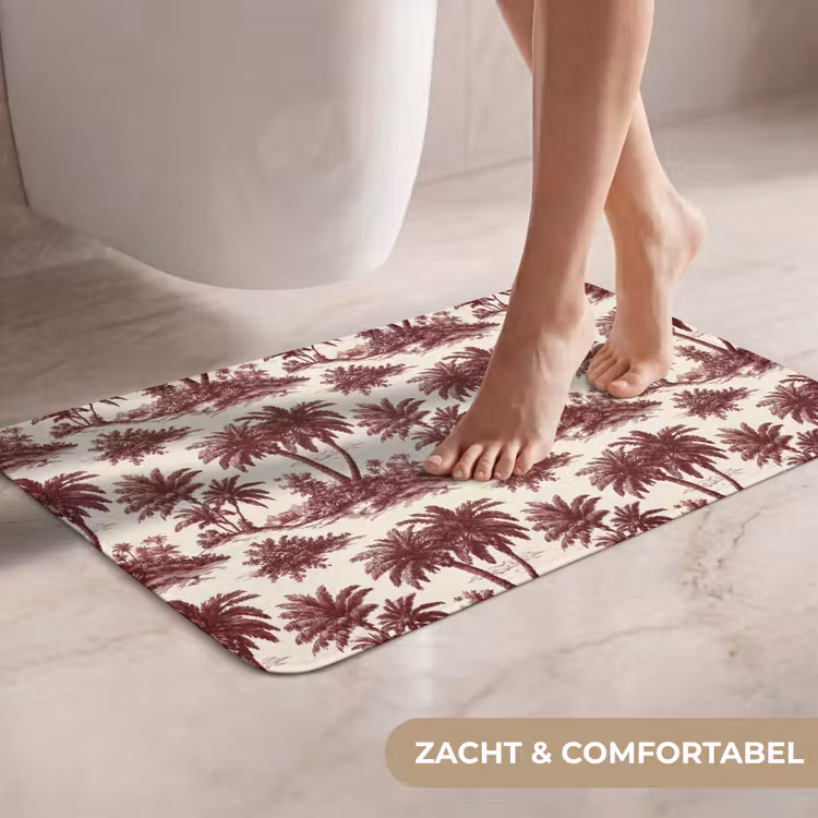 WC Mat - Tropisch - Geometrisch - Bordeauxrood — 7