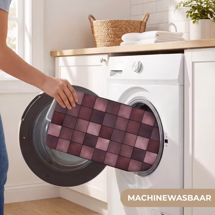 WC Mat - Vierkant - Tegel - Patroon - Paars — 5