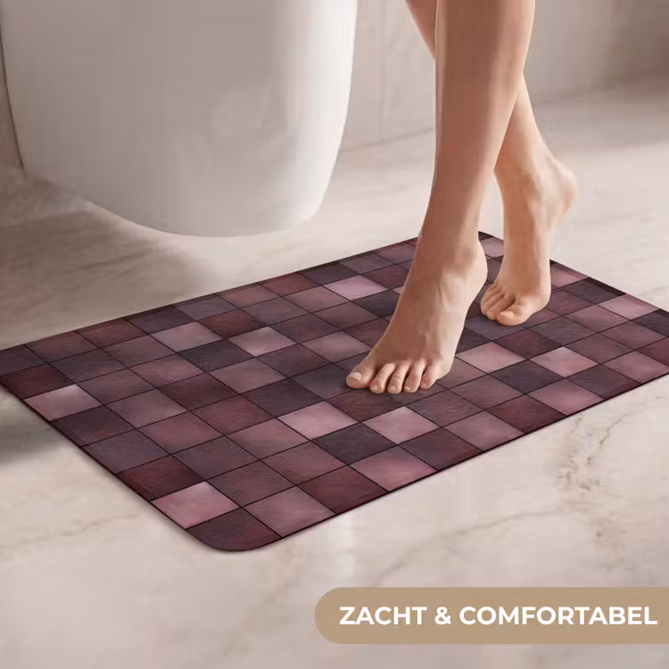 WC Mat - Vierkant - Tegel - Patroon - Paars — 7