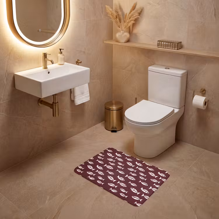 WC Mat - Vissen - Grafisch - Patroon - Donker — 4
