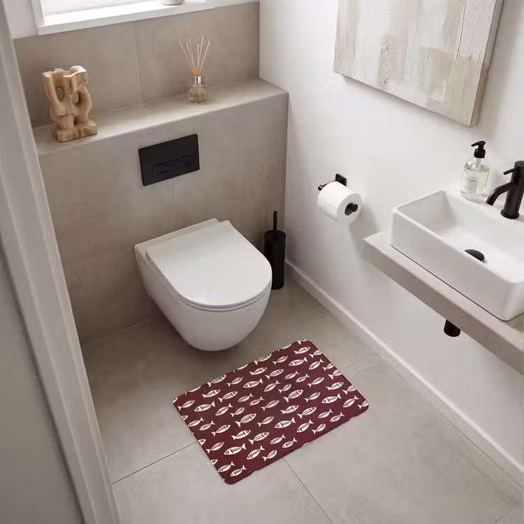 WC Mat - Vissen - Grafisch - Patroon - Donker — 6
