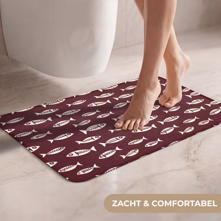 WC Mat - Vissen - Grafisch - Patroon - Donker — 7