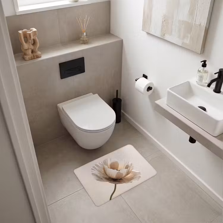 WC Mat - Bloem - Beige - Crème — 6