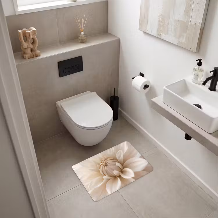 WC Mat - Bloem - Dahlia - Wit — 6