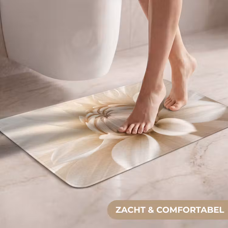 WC Mat - Bloem - Dahlia - Wit — 7
