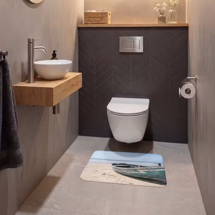 WC Mat - Boot - Zandstrand - Zee — 2