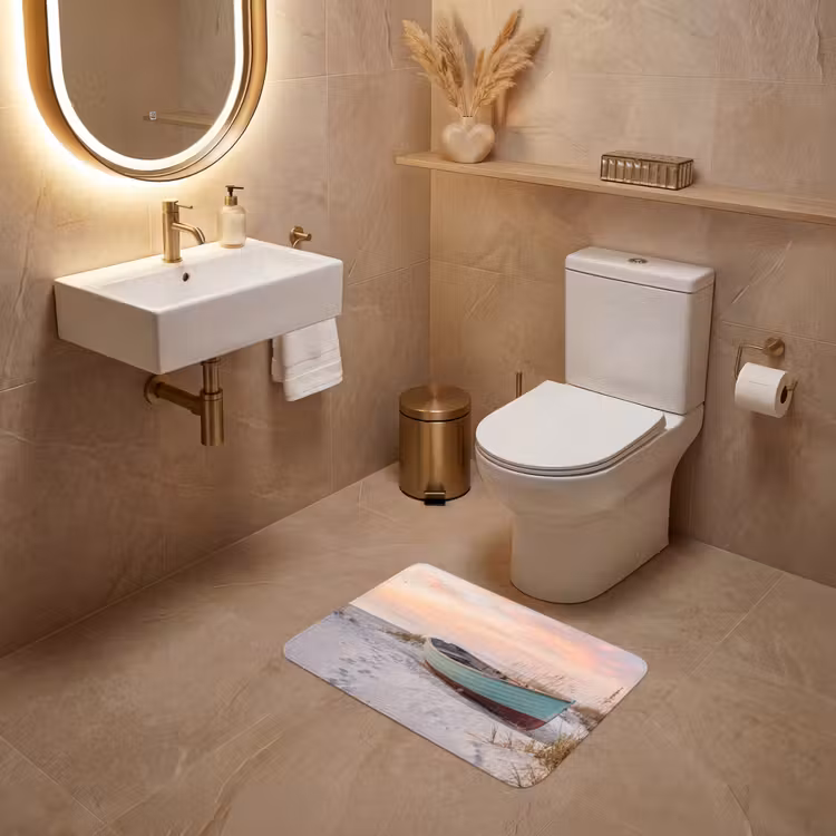 WC Mat - Rustiek - Roeiboot - Zandstrand — 4