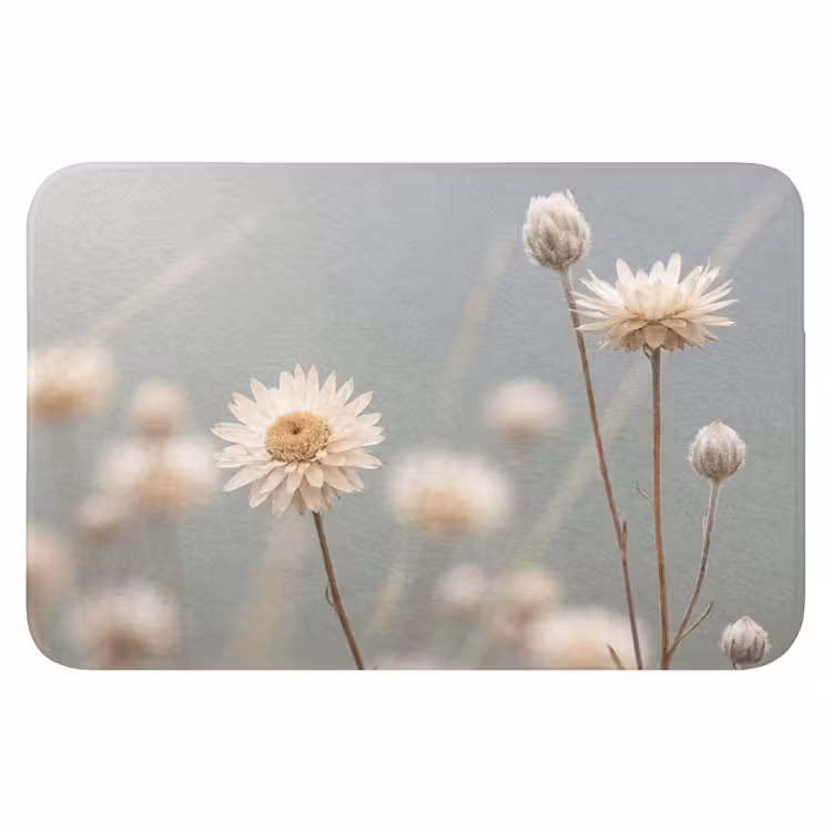 WC Mat - Strobloemen - Wit - Daglicht — 1