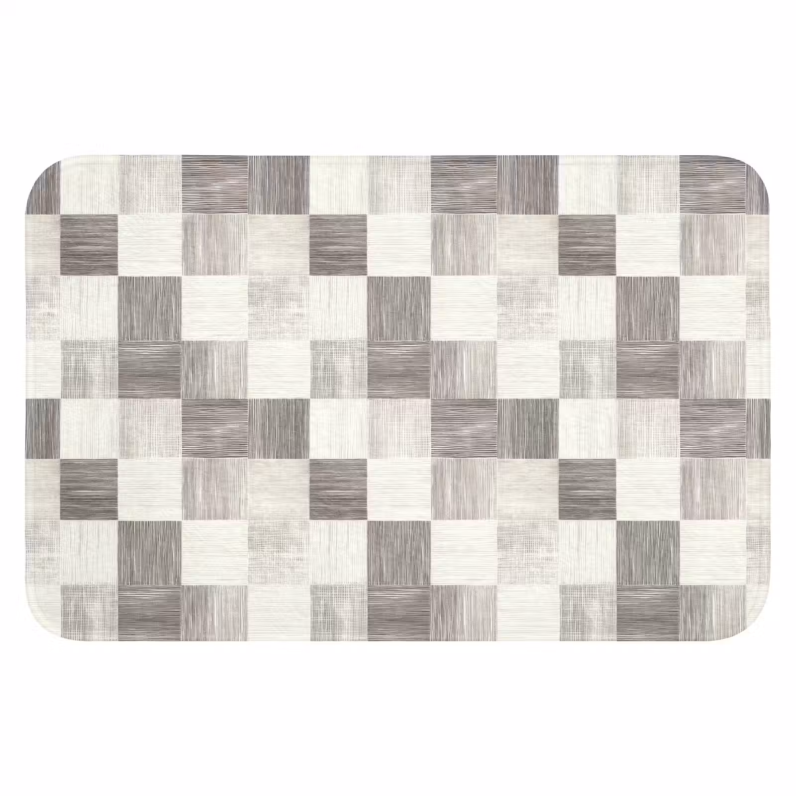 WC Mat - Patroon - Dambord - Houtnerf — 1