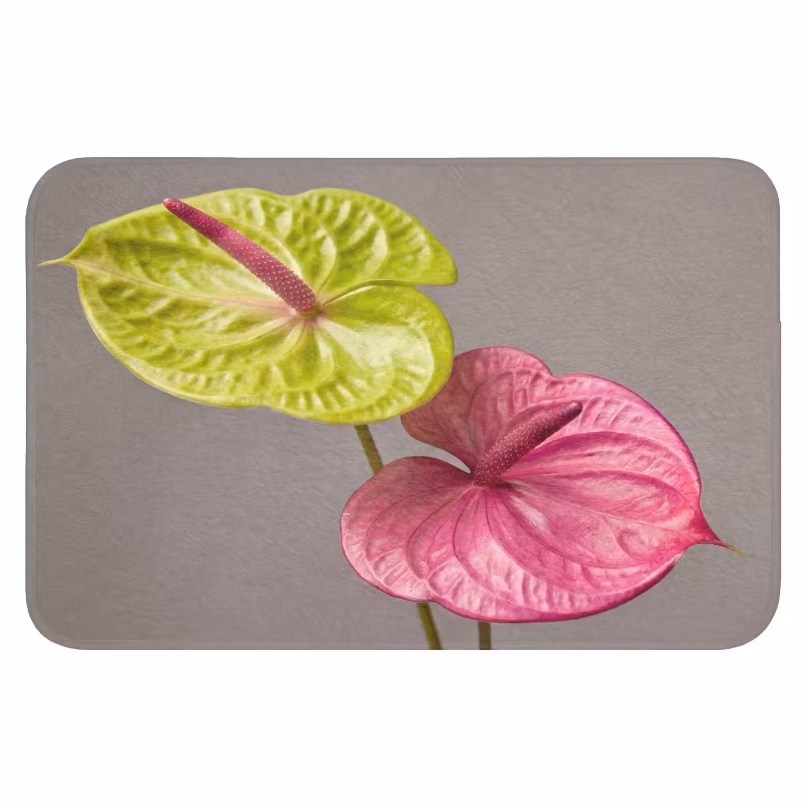 WC Mat - Planten - Anthurium - Groen - Roze — 1