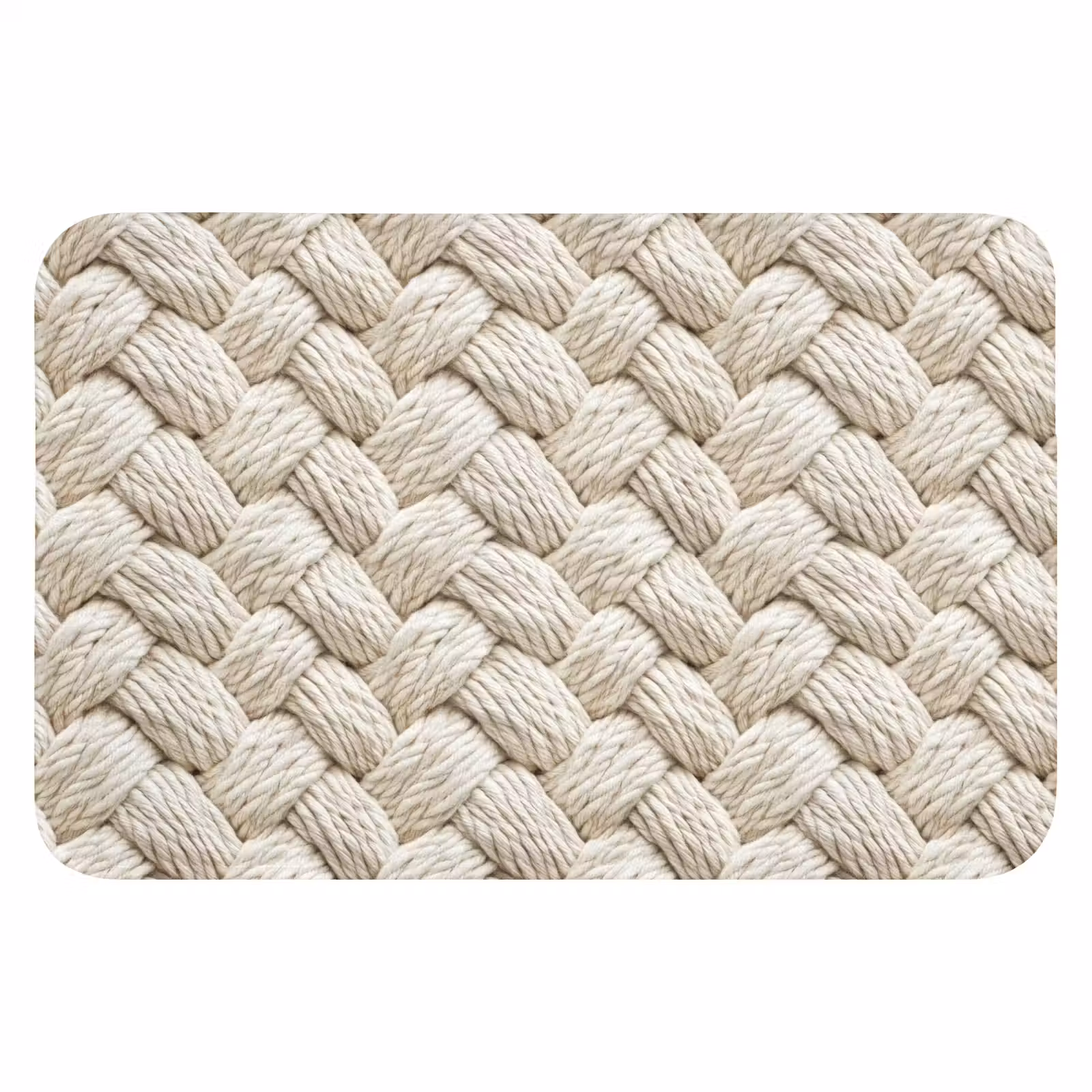 WC Mat - Touw - Gebreid - Beige — 1