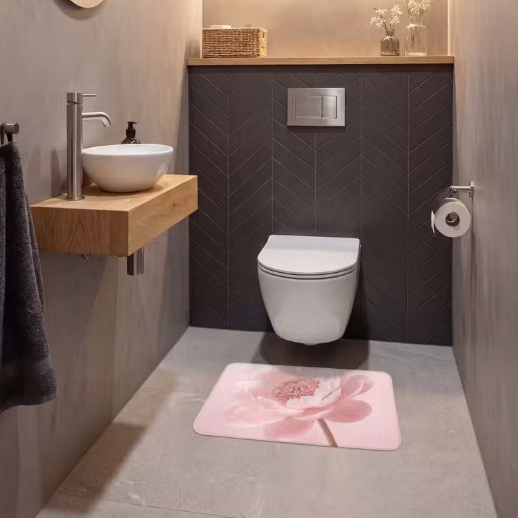 WC Mat - Bloem - Pioenroos - Roze — 2