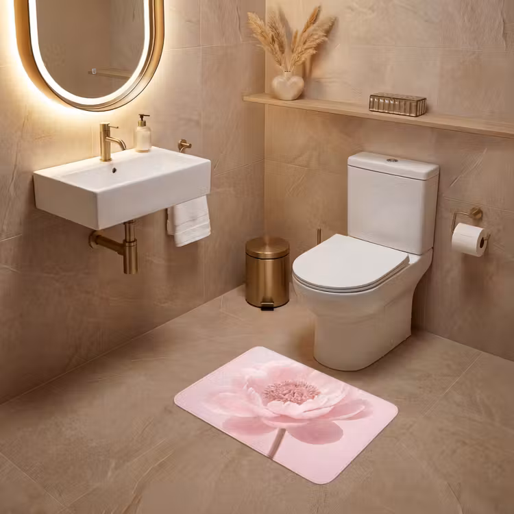 WC Mat - Bloem - Pioenroos - Roze — 4