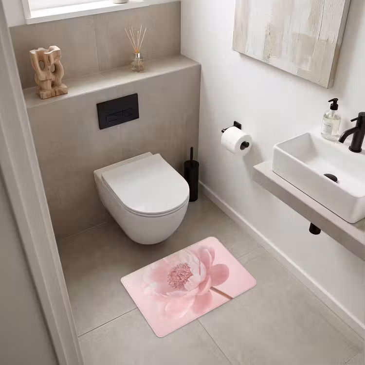 WC Mat - Bloem - Pioenroos - Roze — 6