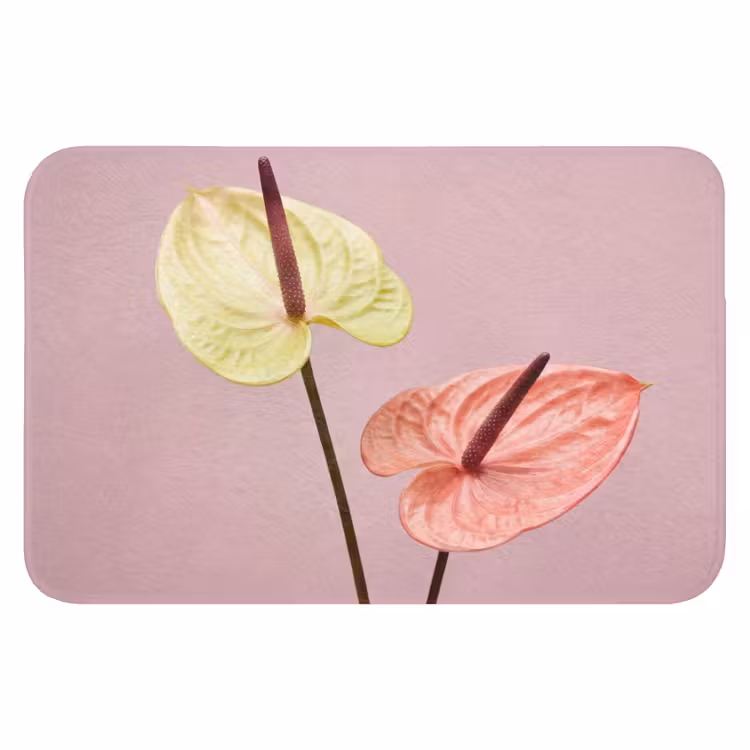 WC Mat - Bloemen - Anthuriums - Geel - Roze — 1