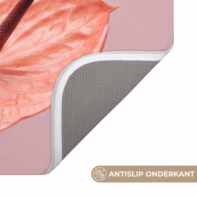 WC Mat - Bloemen - Anthuriums - Geel - Roze — 3