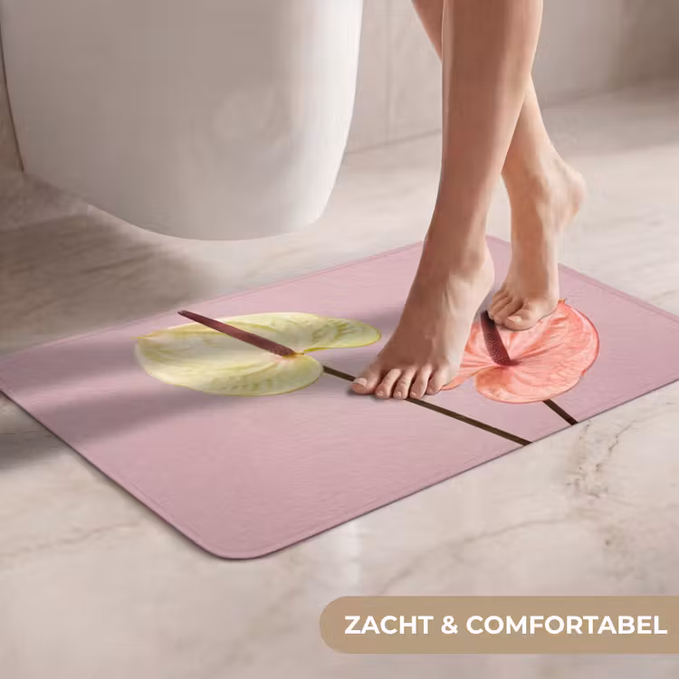 WC Mat - Bloemen - Anthuriums - Geel - Roze — 7