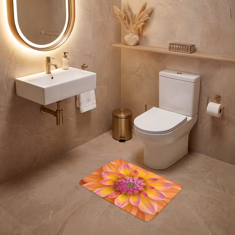 WC Mat - Dahlia - Bloem - Oranje — 4