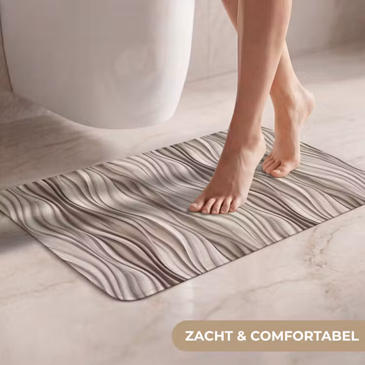 WC Mat - Golven - 3D - Crème — 7