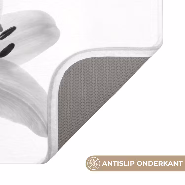 WC Mat - Lelies - Elegant - Zwart - Wit — 3